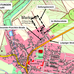 Karte Weihersfeld I ohne Maßstab © Kartengrundlage: Übersicht DTK; Quelle: GDI-Th © I GeoBasis-DE BKG 2024 karteweihersfeld