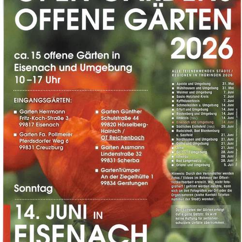 Offene Gärten 2026 Offene Gärten 2026