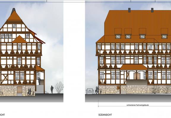 Ansichten Süd+West Entwurfspl
