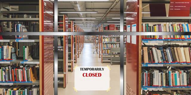 Bibliothek geschlossen ©©Queven auf pixabay